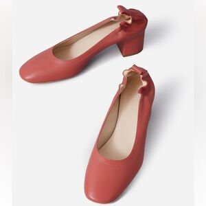 Everlane The Day Heel Burnt Sienna Pink Leather Narrow Fit